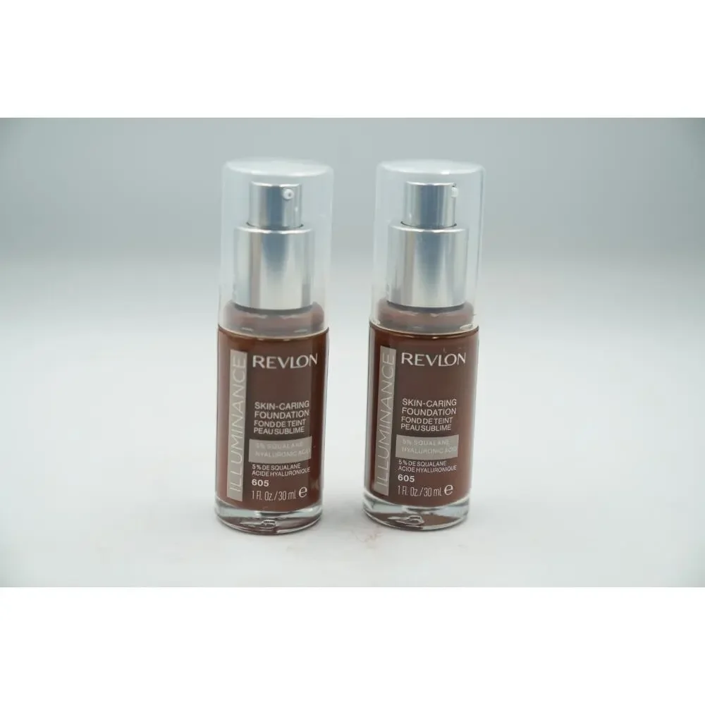 Revlon Illuminance Skin-Caring Foundation 605 + 501 1oz Duo Pack 5% Squalane‎